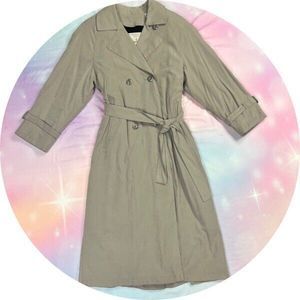 London Fog Limited Edition Womens Trench Coat 8 Petite Beige W/ Belt & Liner